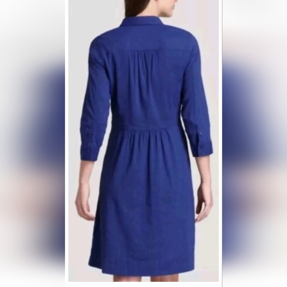 Eileen‎ Fisher linen-blend shirt dress.EUC. Cottagecore Coastal Summer - Picture 2 of 11